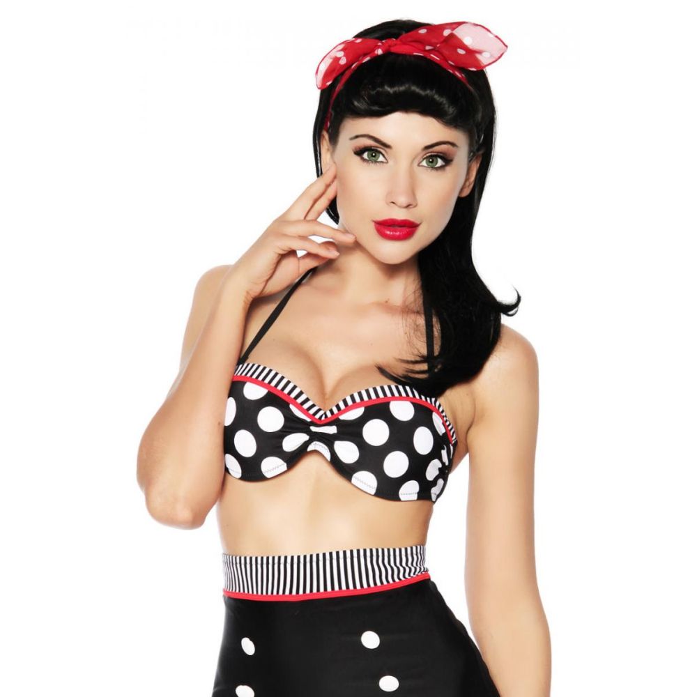 Atixo - Vintage Haut de bikini - Noir/Blanc